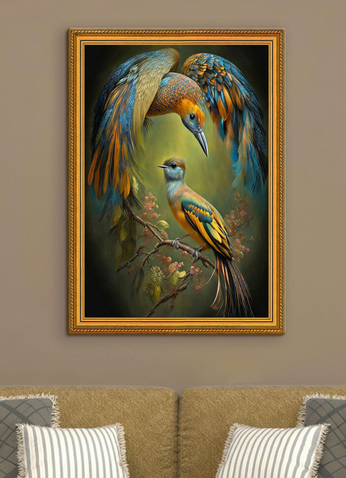 Hochwertiger Kunstdruck im Goldrahmen 