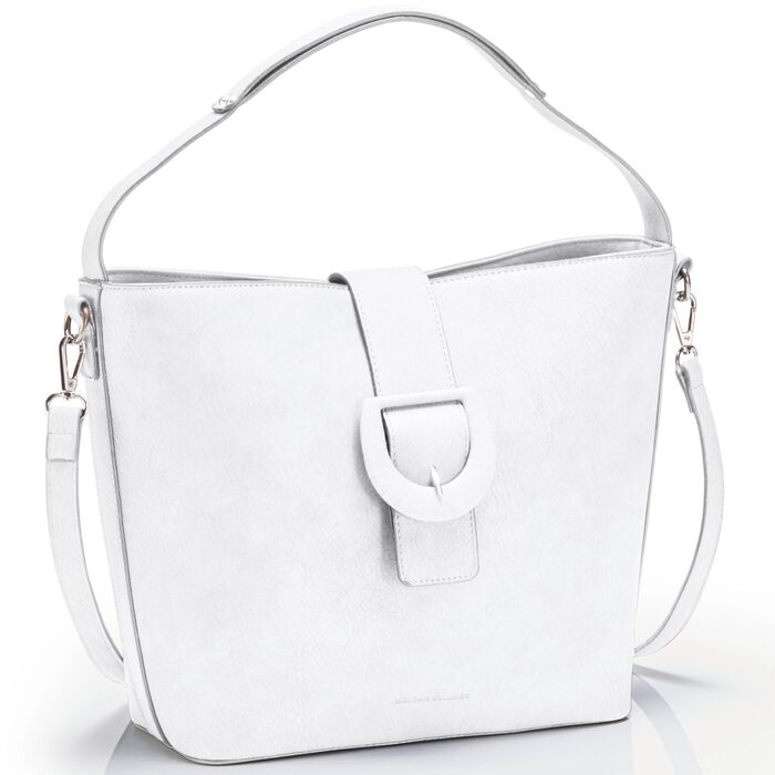 Collezione Alessandro Tasche mit Zierschlie&szlig;e WEISS