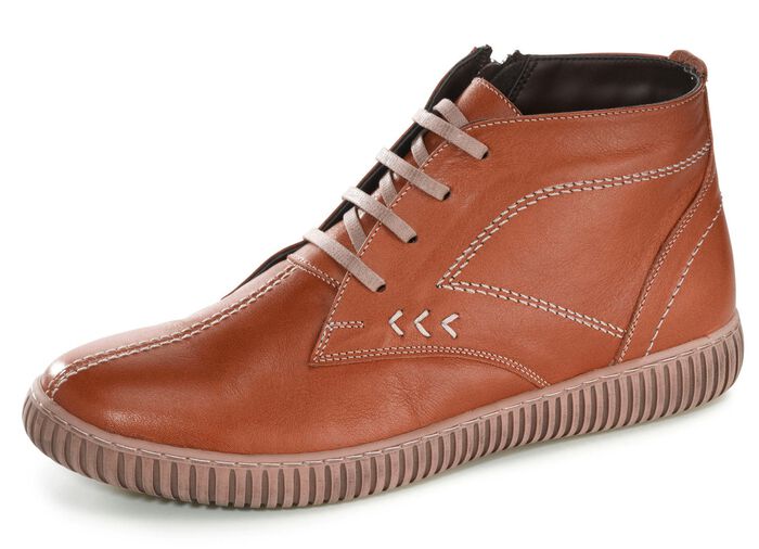 Gemini Schn&uuml;r-Bootie mit Ziern&auml;hten COGNAC