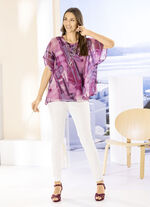 Doppellagiges Shirt mit Chiffon-Überwurf 