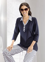 Poloshirt in Knopfzierblende 