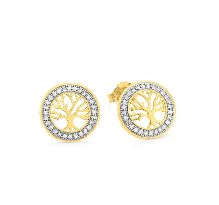 Moderne Lebensbaum Ohrstecker 