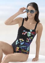 Schwab Badeanzug mit platziertem Druckdessin und Halbkorsage 