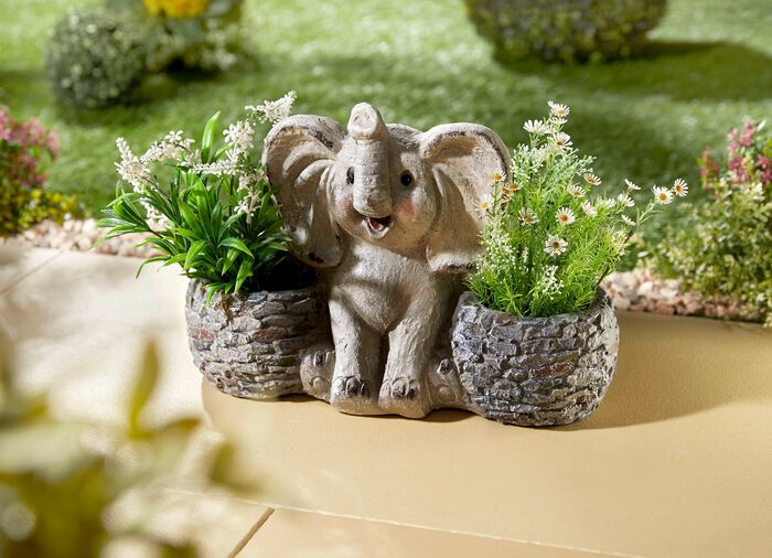 Pflanztopf Elefant aus Polyresin 