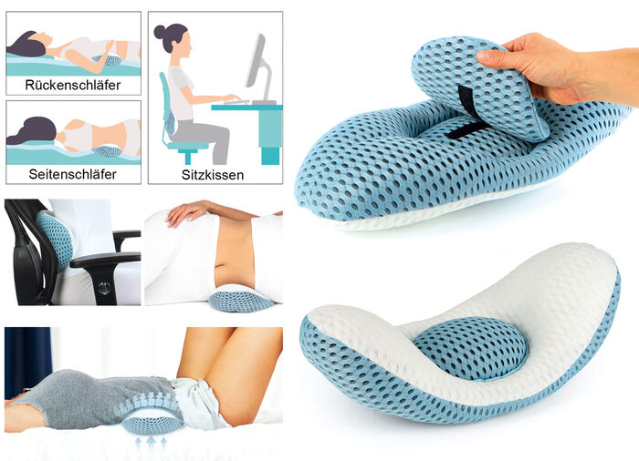 Lendenkissen 3-in-1 – entspannt sitzen und schlafen 