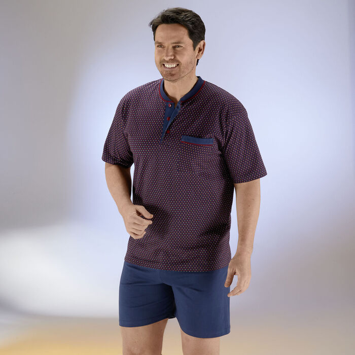 Shorty mit Knopfleiste und Brusttasche 