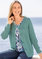 Strickjacke in Netzstrick 