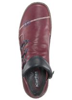 Bootie aus Nappaleder mit dekorativem Elastikeinsatz BURGUND-BLAU