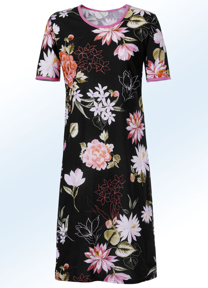 Nachthemd mit Inkjet-Druck und knielang 