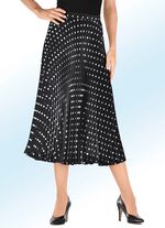 Plissee-Rock mit trendiger Punkte-Dessinierung SCHWARZ-WEISS