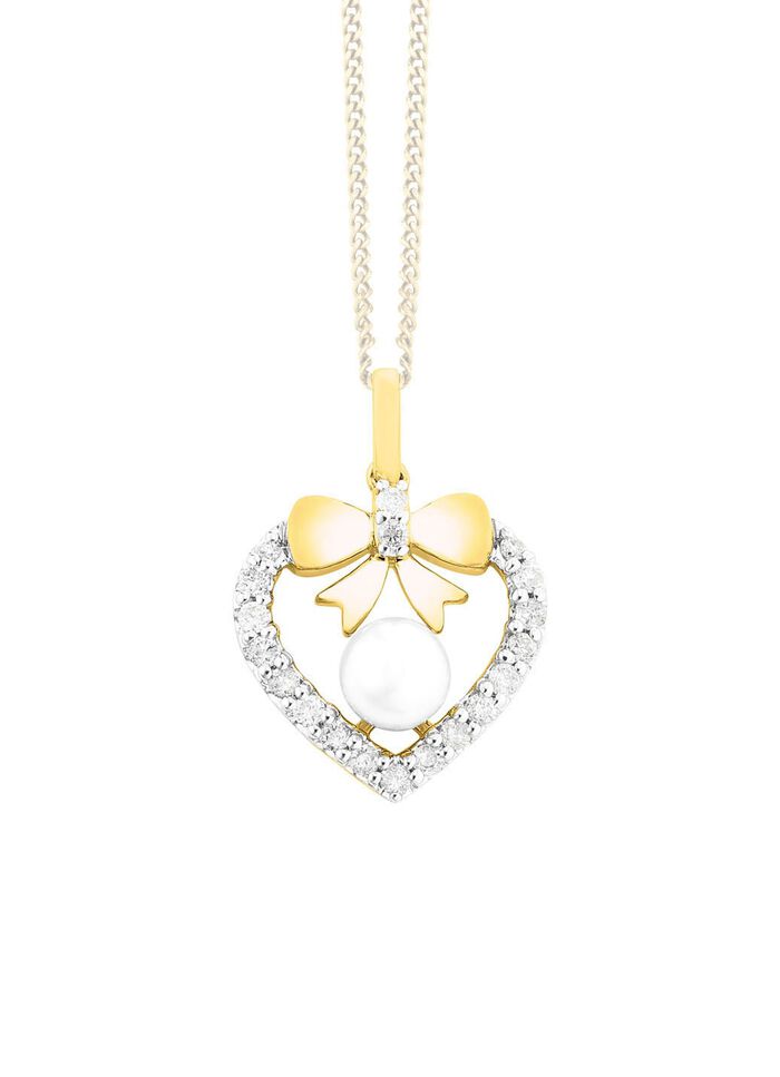 Anh&auml;nger mit 19 Brillanten und S&uuml;&szlig;wasser-Zuchtperle 