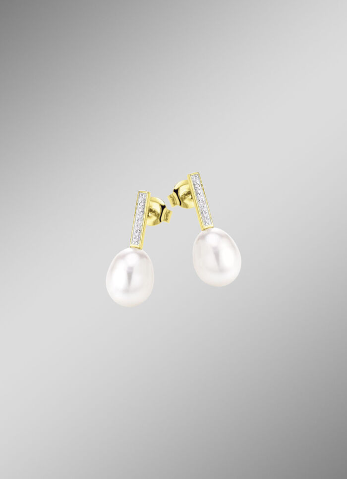 Strahlender Charme – Ohrstecker aus vergoldetem Silber 