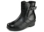 Stiefelette mit verstellbarer Zierspange SCHWARZ