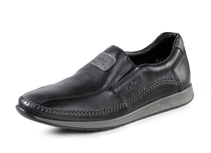 Rieker Slipper aus Nappaleder SCHWARZ