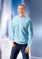 Rundhalspullover mit Strukturdessin in 2 Farben 