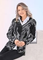 Strickjacke in grafischer Optik mit platischem Effekt 