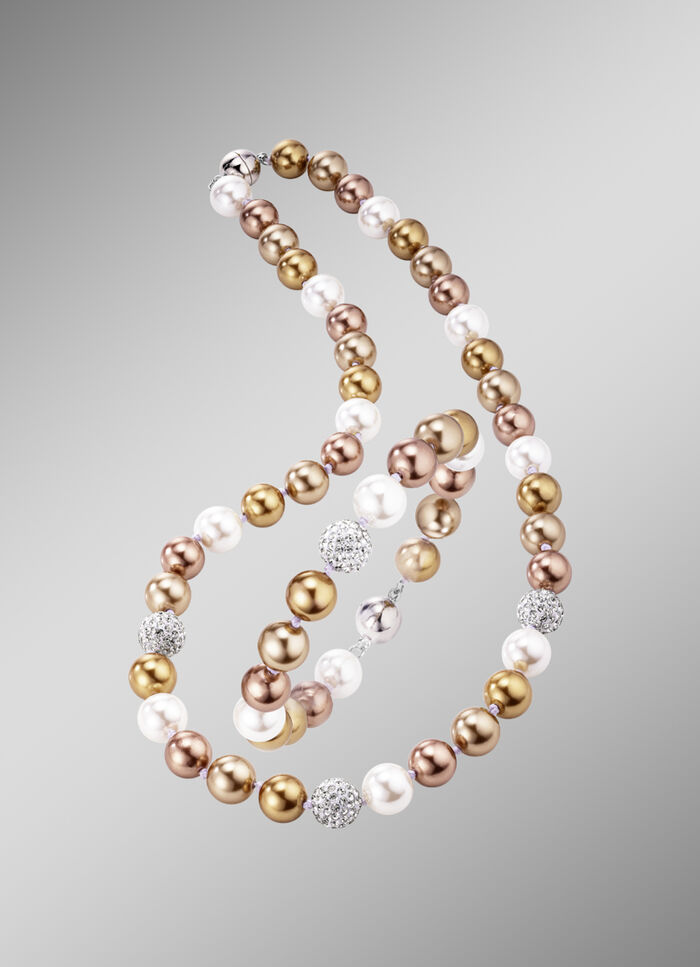 Wunderschön schimmerndes, 2-teiliges Schmuck-Set BRAUN