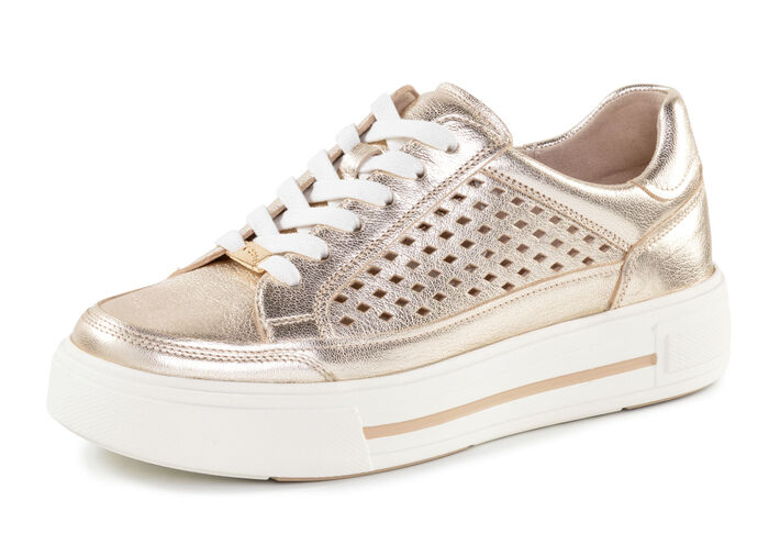 ELENA EDEN Sneaker aus Nappaleder mit luftiger Perforation GOLD