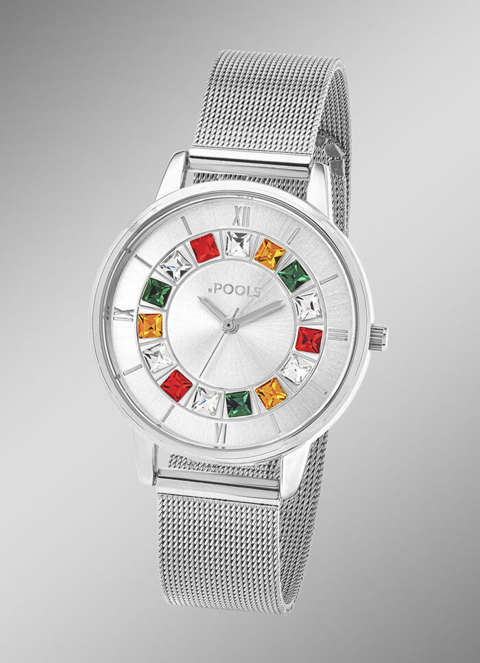 Schöne Quartz-Damenuhr POOLS 2240 