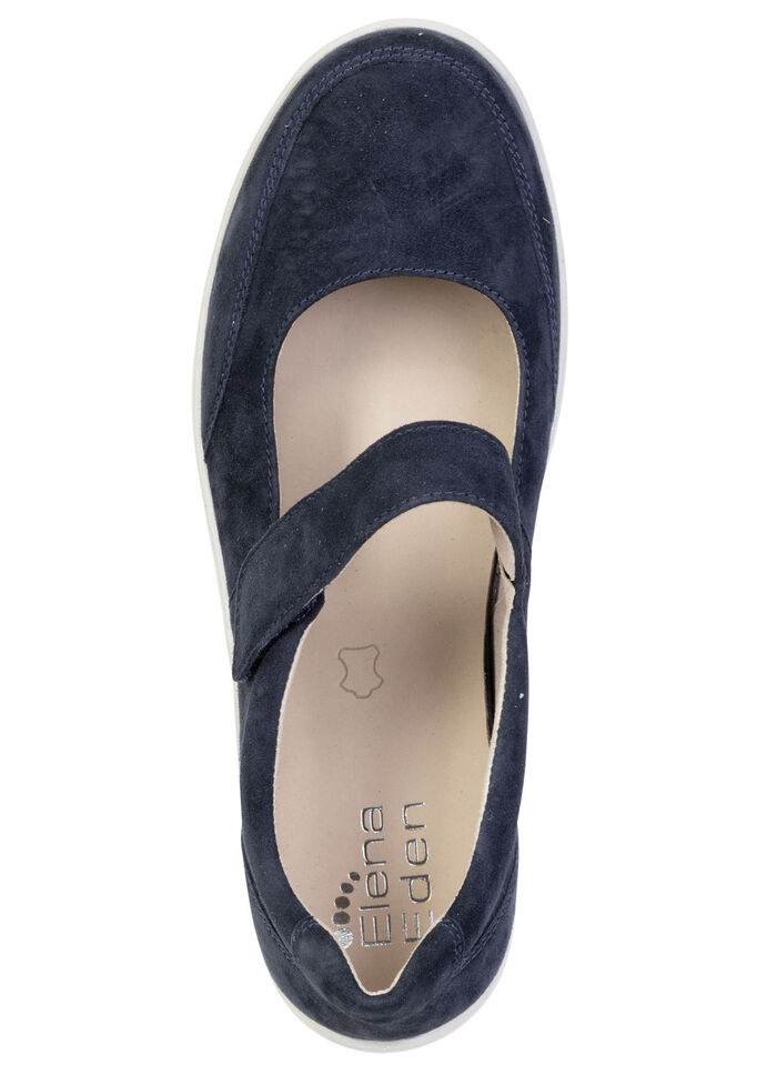 ELENA EDEN, bequeme Damen-Slipper, Weite H, mit herausnehmbarem Fußbett MARINE