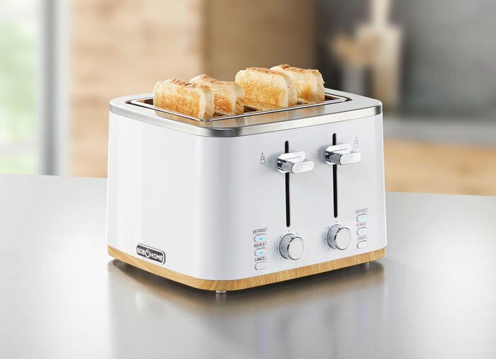 BOB HOME Fr&uuml;hst&uuml;cksserie mit edlem Holzdekor WEISS