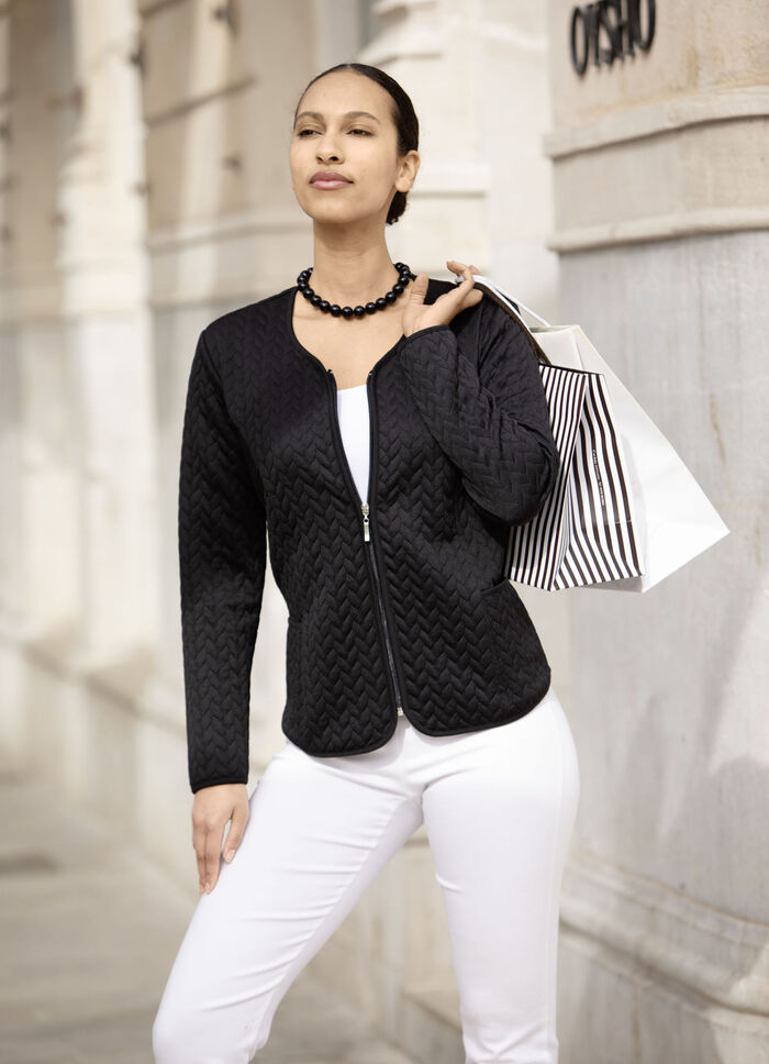 Blusenjacke mit Reißverschlussleiste 