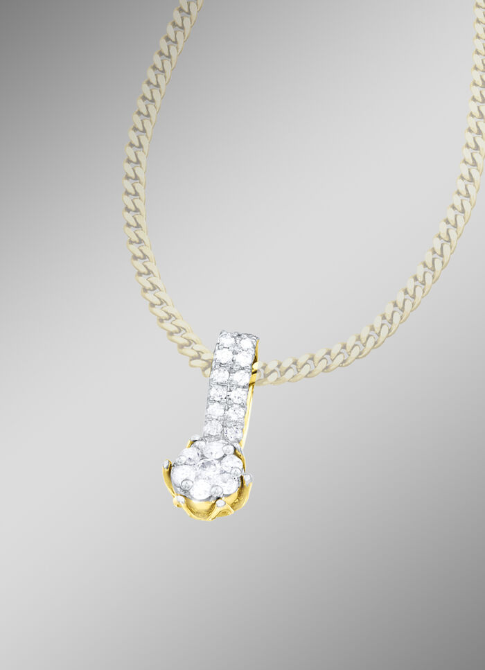 Schicker, voll ausgefasster Anh&auml;nger mit 21 Brillanten 