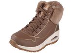 SKECHERS, gef&uuml;tterte Damen-Boots, Winterschuhe, mit flauschigem Pl&uuml;schkragen BRAUN