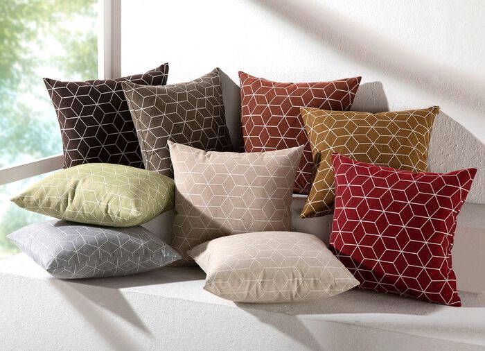 Moderne Kissenbez&uuml;ge in Jacquard-Qualit&auml;t BEIGE