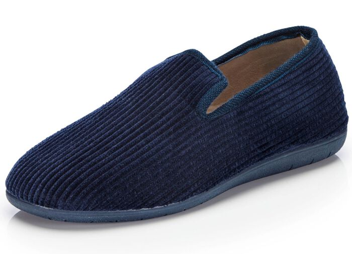 Textil-Hausschuh in Cord-Optik MARINE
