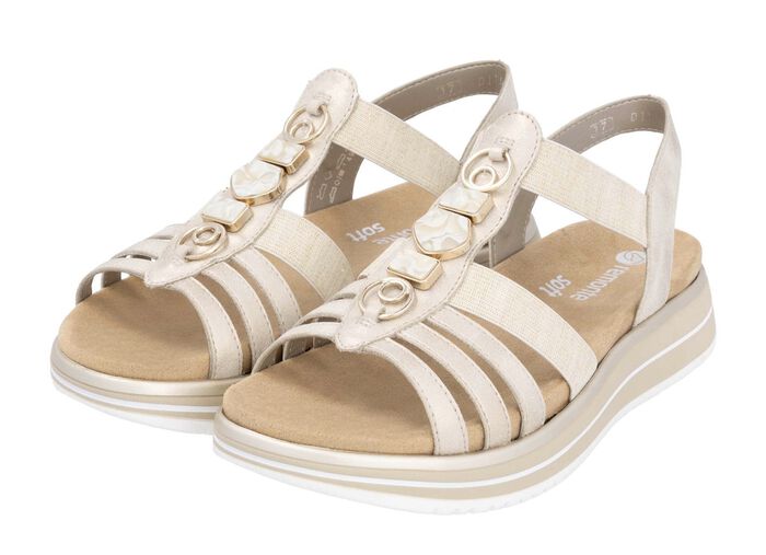 Remonte Riemchen-Sandale mit Metallschmuck MATTGOLD