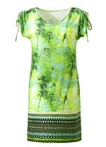 Kleid mit &uuml;berschnittenen &Auml;rmeln und Bord&uuml;re 