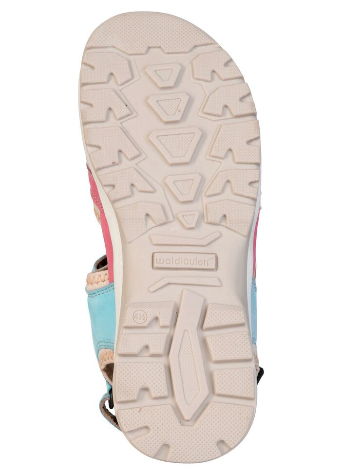 Waldl&auml;ufer, bequeme Damen-Sandalen, Weite H, mit herausnehmbarem Fu&szlig;bett PINK-ORANGE-BLAU