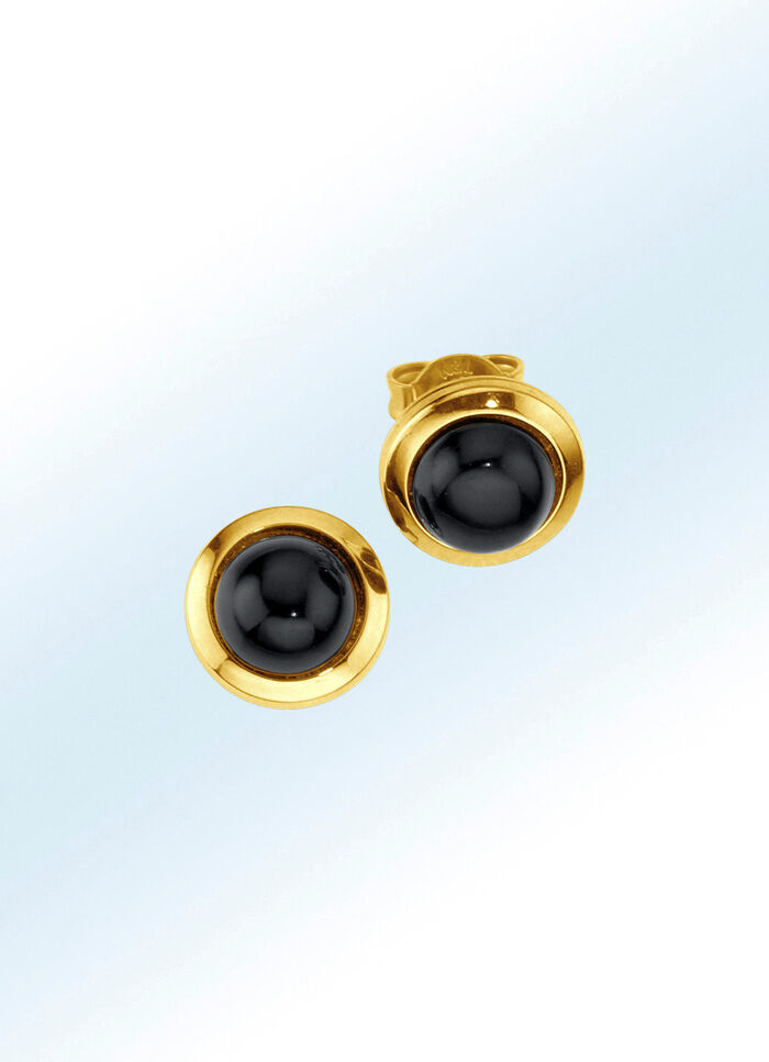 Ohrstecker mit echten Onyx 
