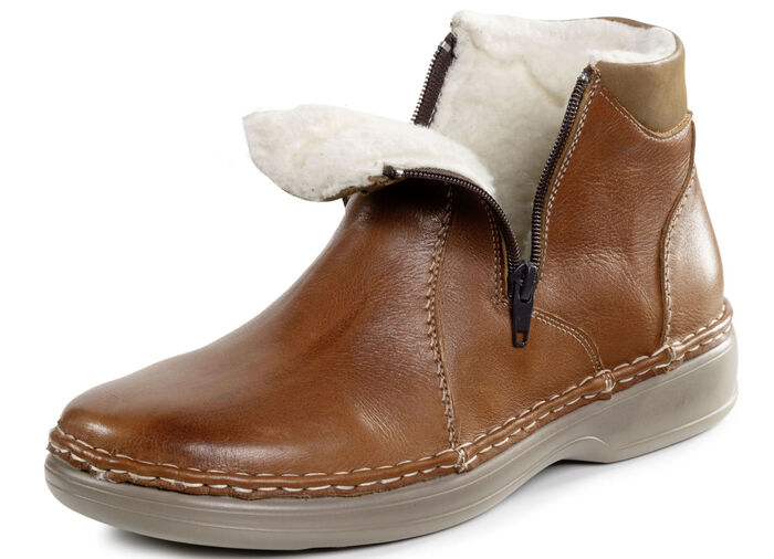 GINO GALANTE, gefütterte Herren-Stiefeletten, Winterschuhe, mit Wolle COGNAC