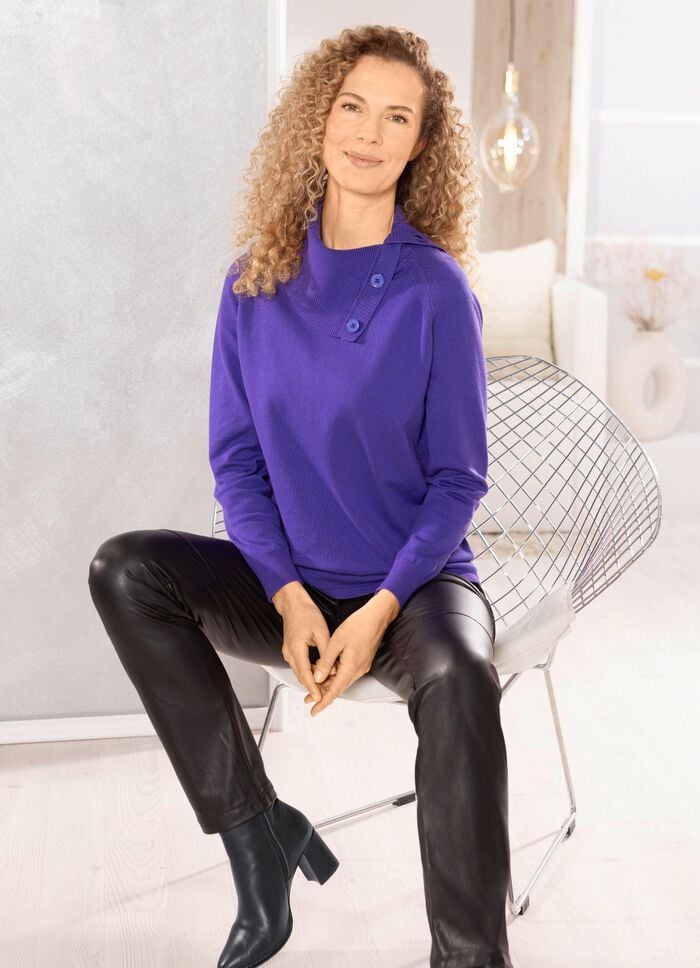 Pullover mit variablem Kragen LILA