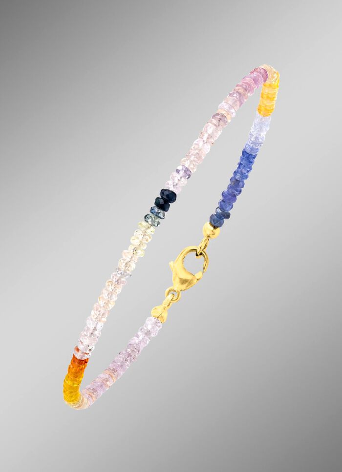 Edles Armband mit echt Safir in Multicolor 