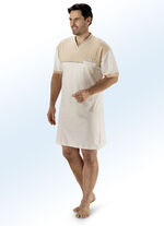 G&ouml;tting Nachthemd mit V-Ausschnitt, Brusttasche, Naturfaser 