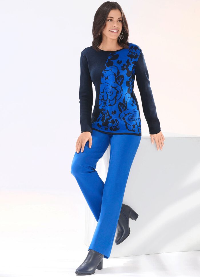 Pullover mit Schurwolle MARINE-ROYALBLAU