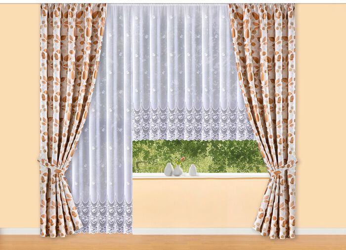 Hochwertige &Uuml;bergardine mit Universalschienenband TERRA