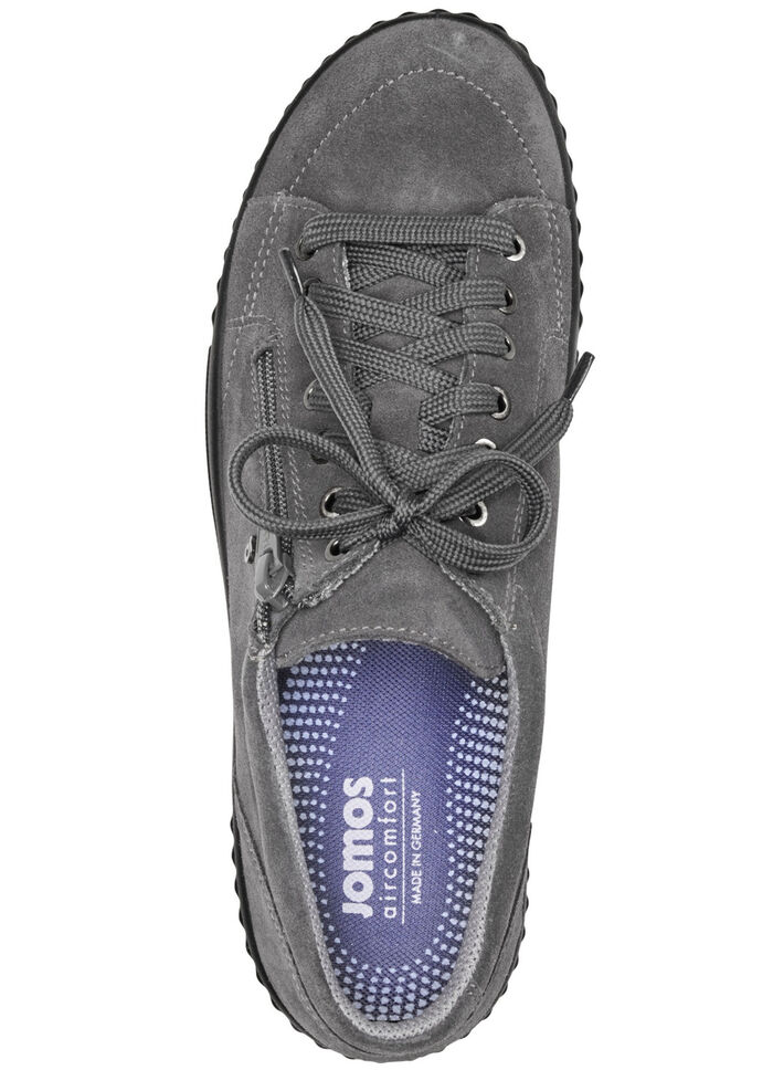 Schnürschuh aus hochwertigem Rind-Veloursleder GRAFIT