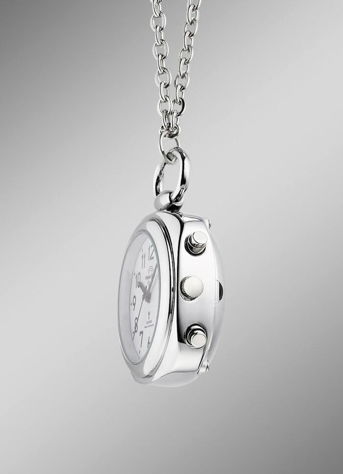 Funk-Anh&auml;ngeruhr mit sprechender Zeitansage auf Knopfdruck 