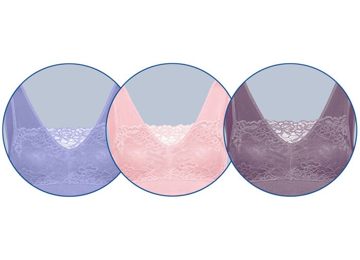 Comfort Spitzen BH im 3er-Set FLIEDER-ROSA-TAUPE
