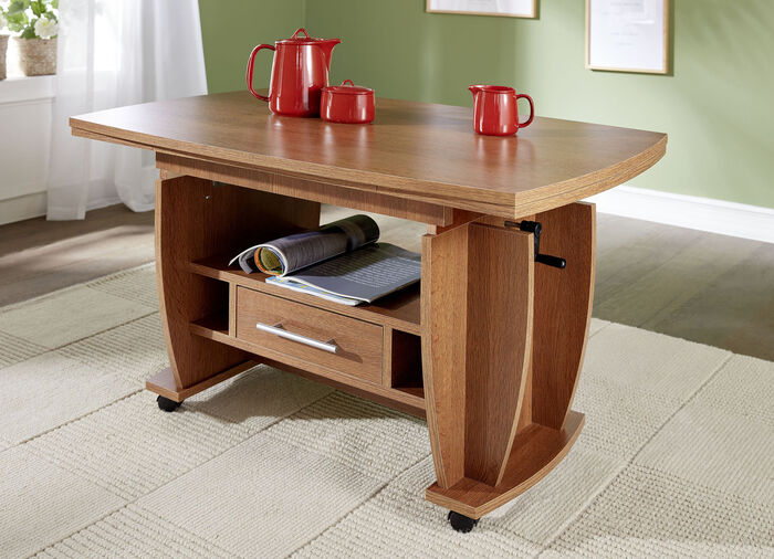 Moderner Couchtisch auf Rollen EICHE