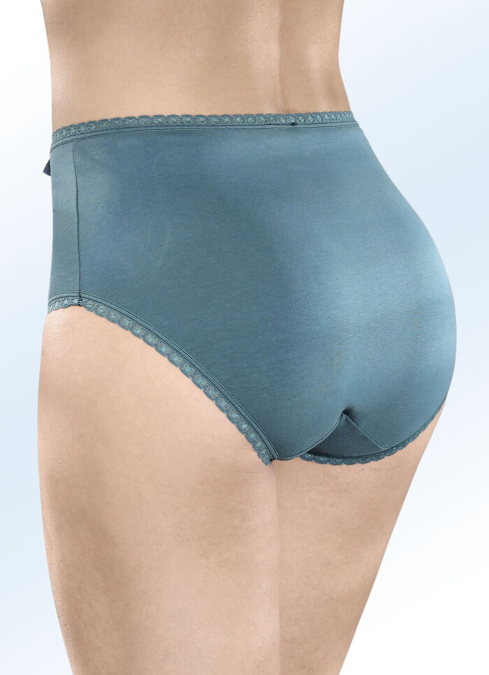 F&uuml;nferpack Slips mit elastischen Spitzebandabschl&uuml;ssen 