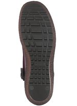 Bootie aus Nappaleder mit dekorativem Elastikeinsatz BURGUND-BLAU