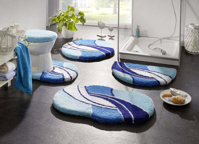 Badgarnitur mit rutschhemmender R&uuml;ckseite BLAU