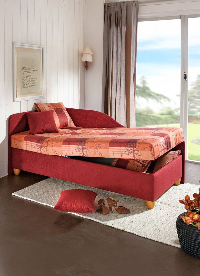 Studioliege mit rechts oder links aufstellbarem Seitenteil 