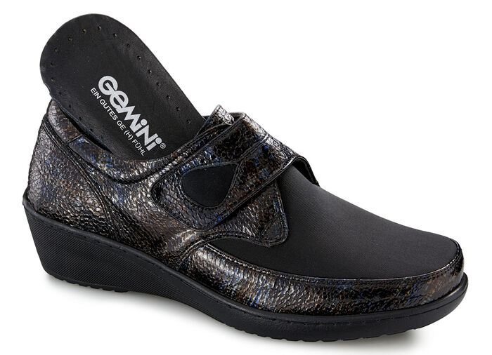 Gemini Slipper mit Stretchmaterial im Ballenbereich SCHWARZ