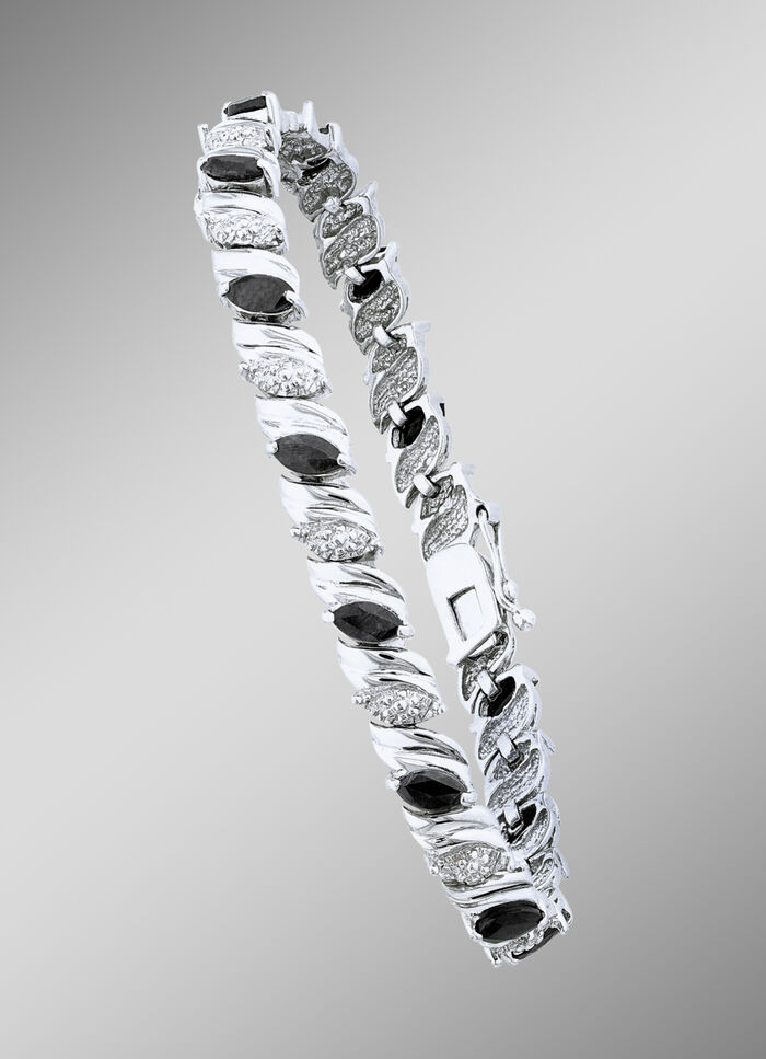 Edles Damen-Armband mit schwarzen Safiren 